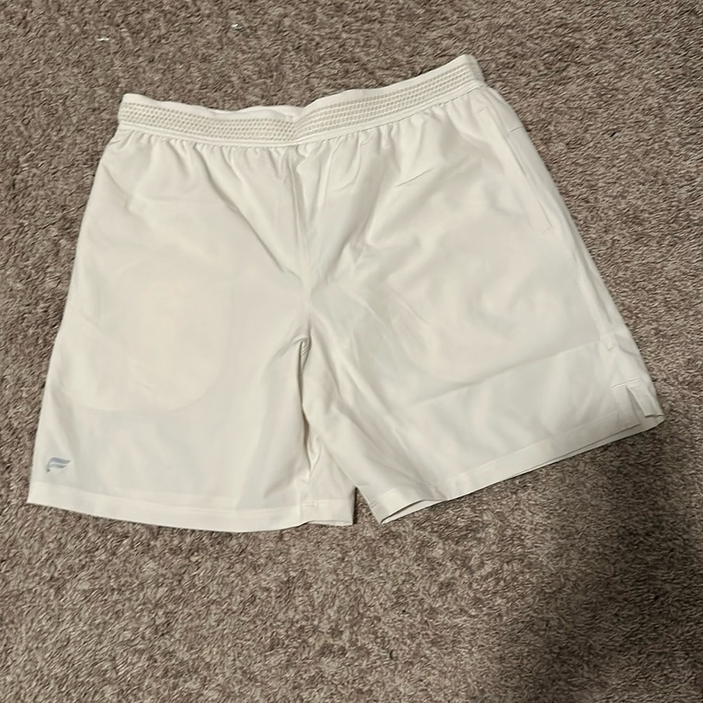 White Fabletics shorts
